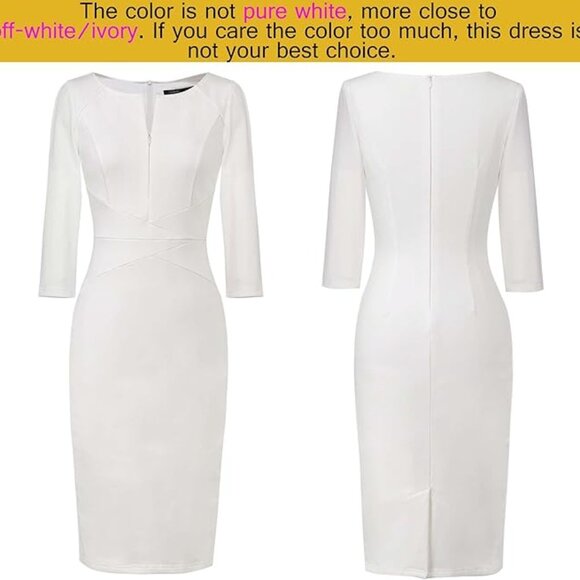 Wedding Dress Business Woman Office Formal Cross Bodycon Stretch XL 14 16 18 - Picture 1 of 15